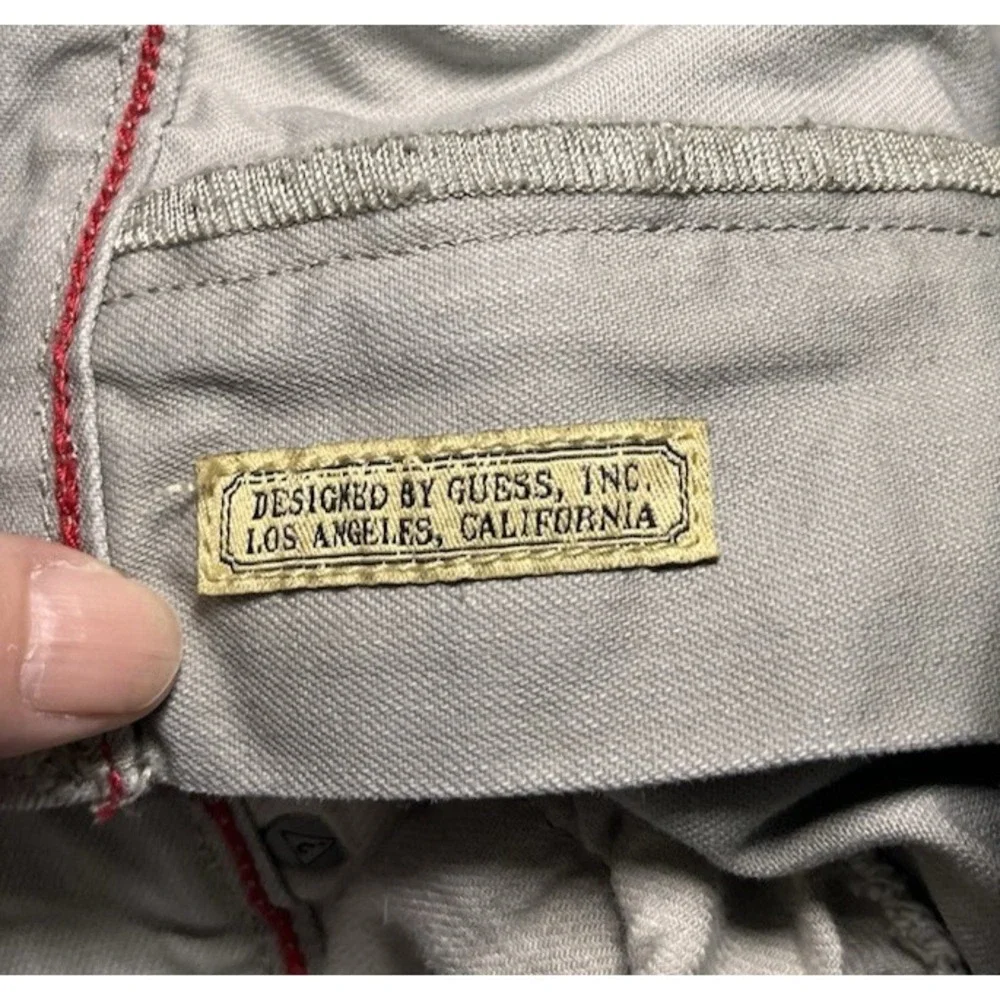 Guess Mens Jeans 32 X 32‎ Lincoln Slim Straight Gray Waxed Denim Stretch Pockets